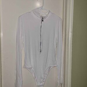 White Scuba Turtle Neck Body Suit in L
